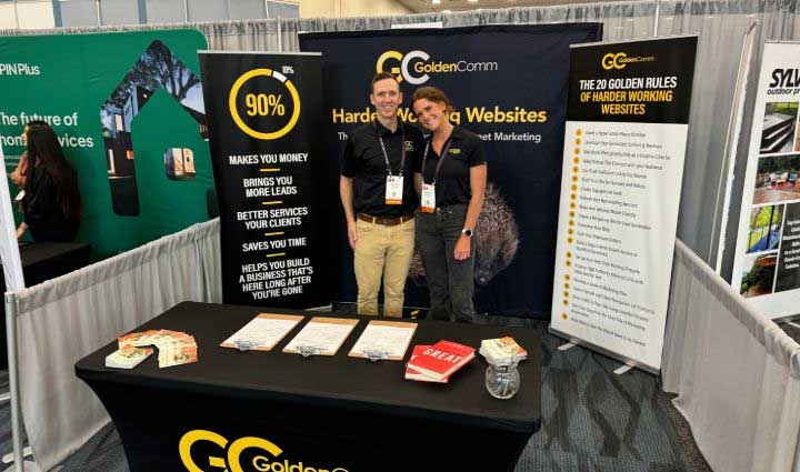 Taylor and Madison representing the GoldenComm team at the Pacific Coast Builders Conference.