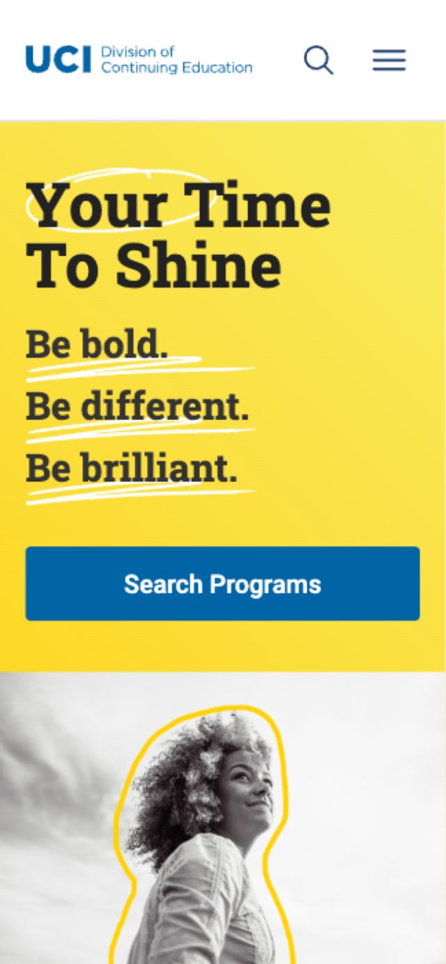 Mobile screenshot of UCI Continuing Education