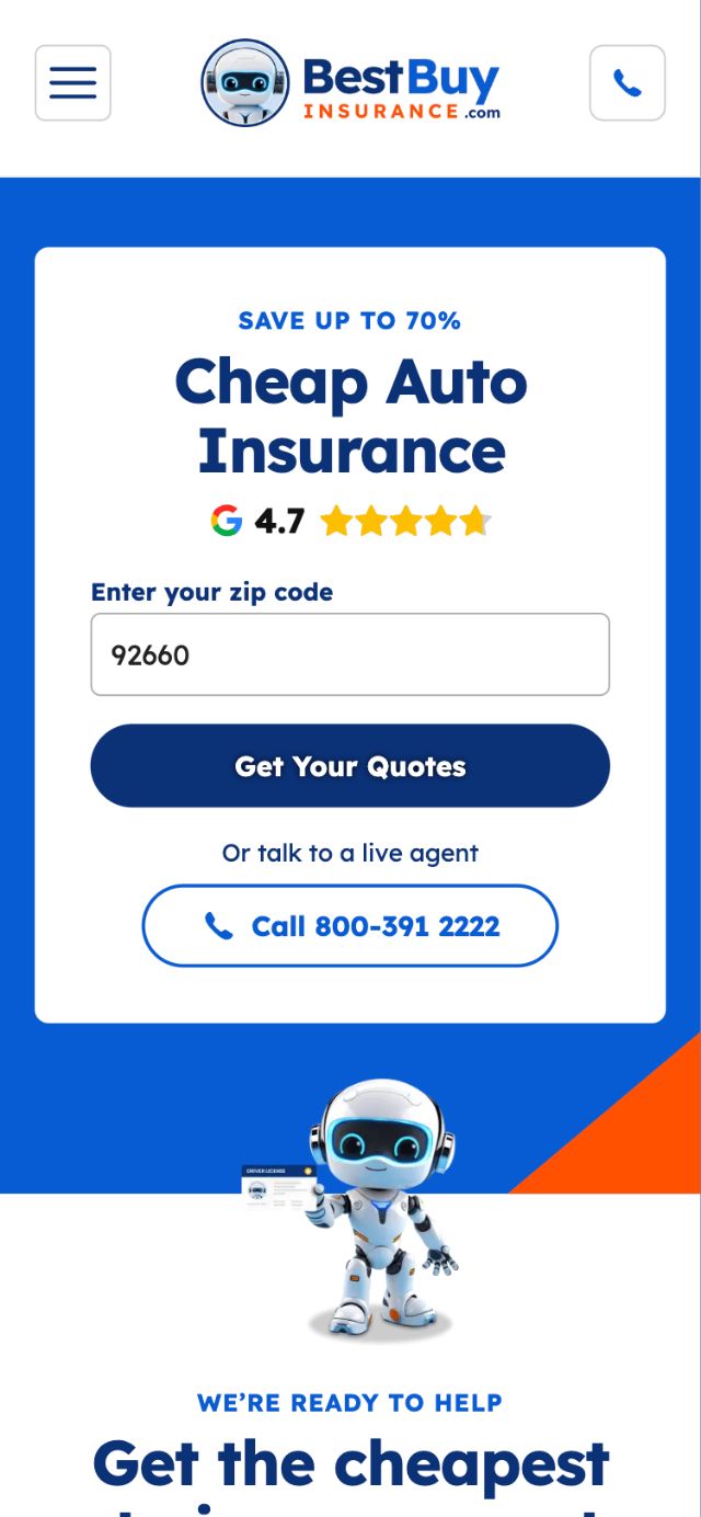 After mobile screenshot of Best Buy Insurance