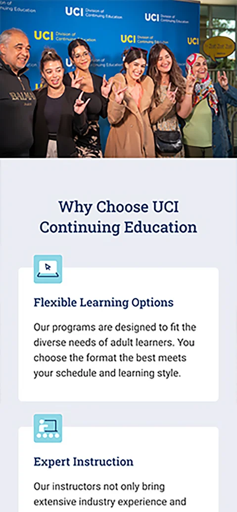 UCI Mobile Website