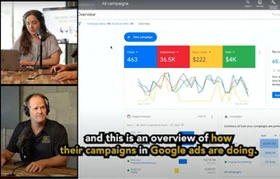 Megan talking to Jason - "and this is an overview of how their campaigns in Google Ads are doing