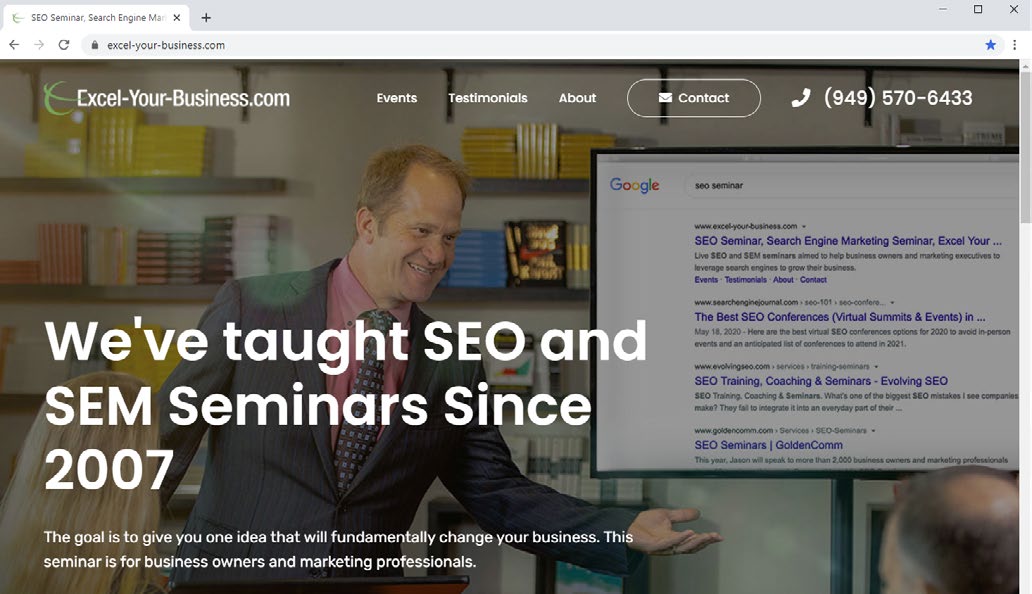 Jason Lavin teaching an SEO Seminar