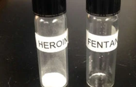 Vials of heroin and fentanyl